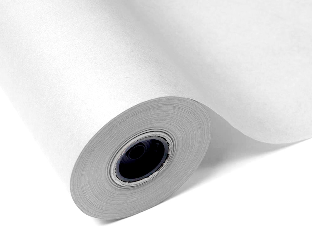 PAPEL KRAFT LIDERPAPEL BRANCO BOBINE 1 MT X 417 MT ESPECIAL PARA EMBALAGEM PESO 25 KG