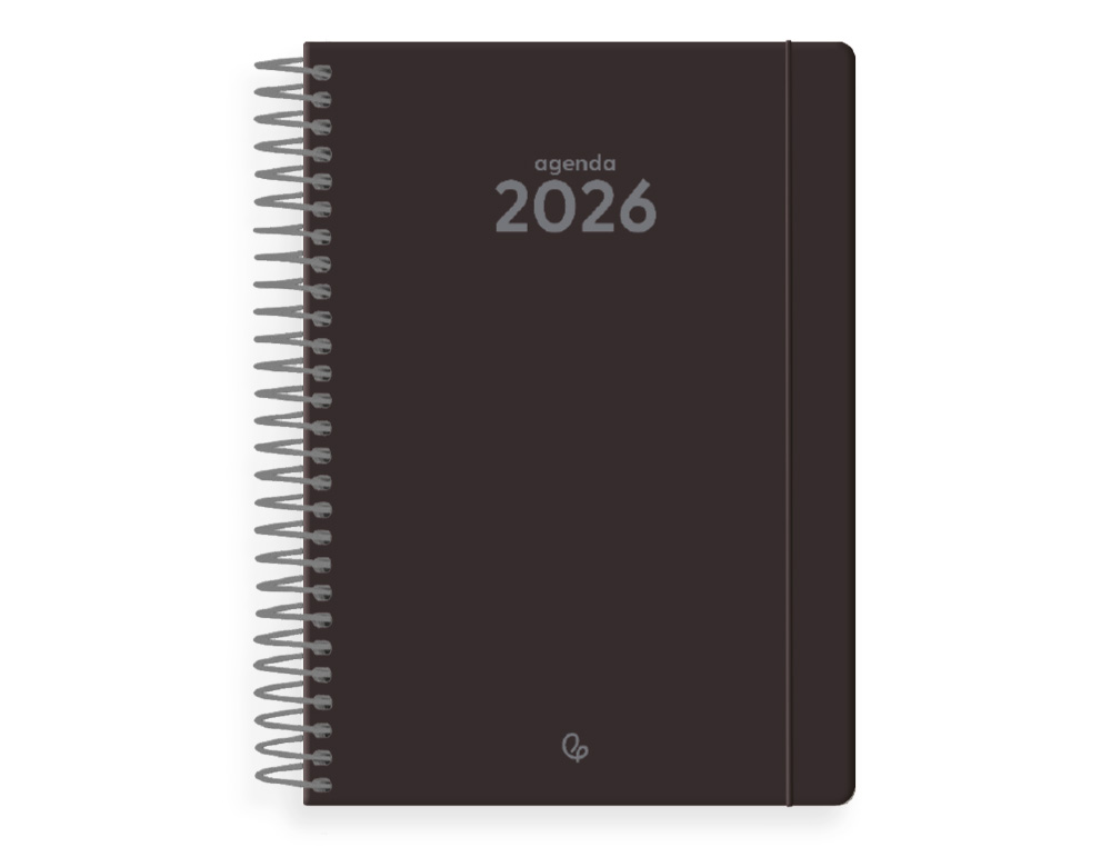 AGENDA ESPIRAL LIDERPAPEL CLASSIC A6 2026 SEMANA VISTA PRETO PAPEL 70 GR FSC