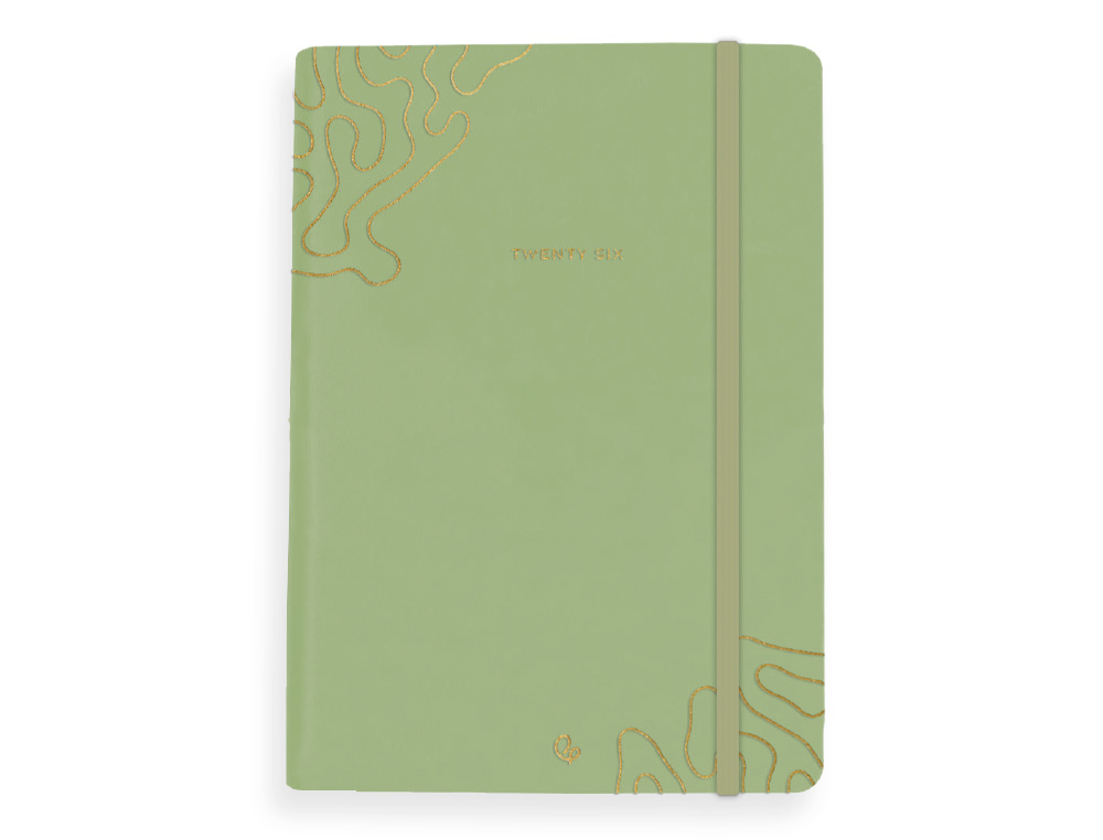 AGENDA ENCADERNADA LIDERPAPEL EFIRA A5 2026 DIA PAGINA VERDE PAPEL 70 GR FSC