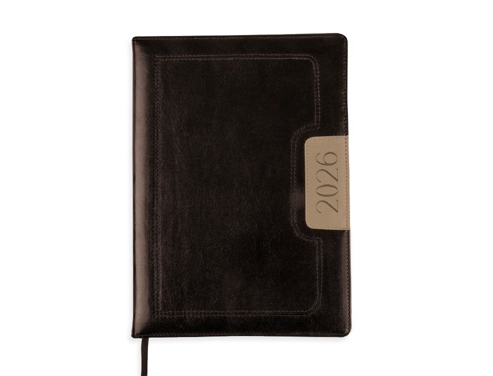 AGENDA ENCADERNADA LIDERPAPEL DORIOS 17X24 2026 DIA PAGINA PRETO PAPEL 70 GR FSC