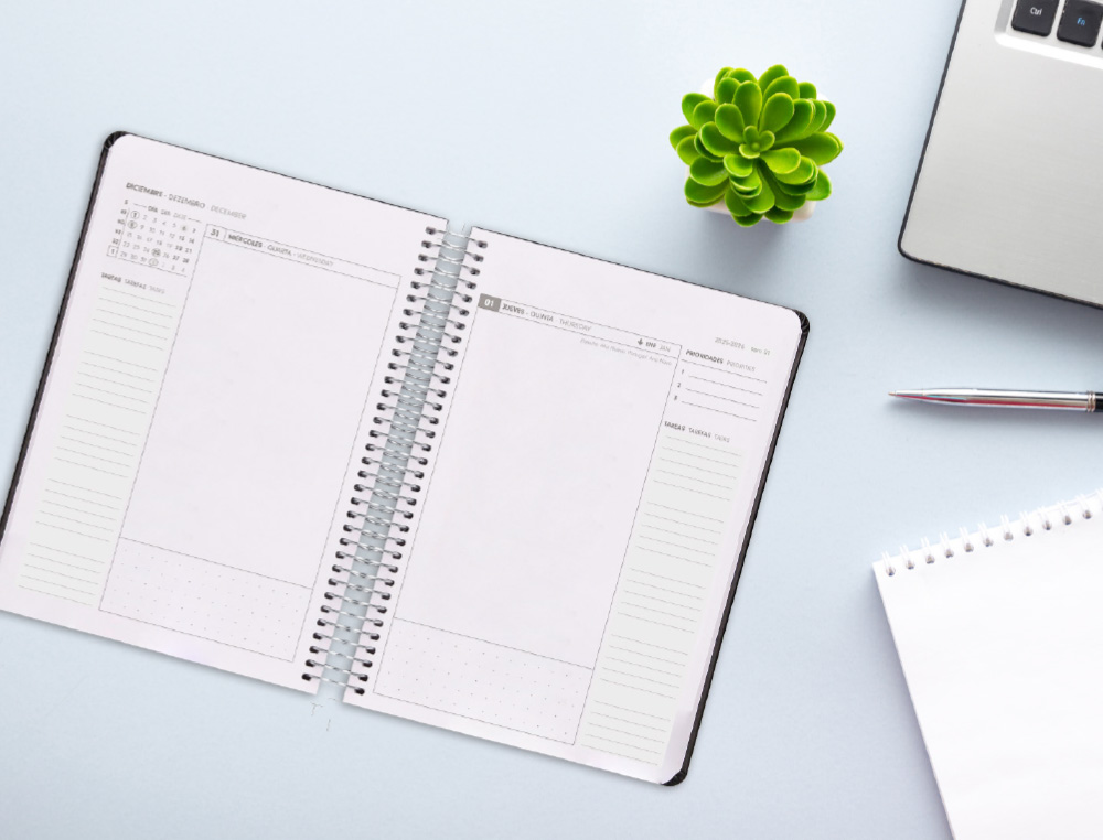 AGENDA ESPIRAL ANTARTIK ESSENTIALS A5+ 2026 DIA PAGINA TURQUESA PAPEL 80 GR FSC
