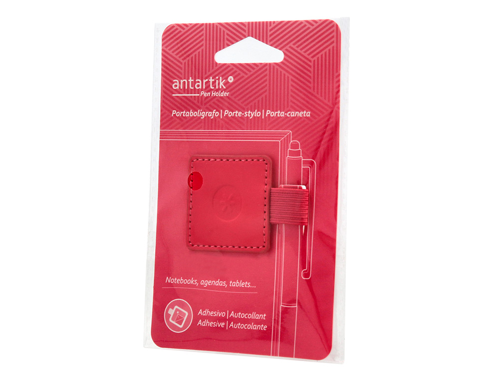 PORTABOLIGRAFO AUTOADHESIVO ANTARTIK PARA CUADERNO NOTE CON ELASTICO HASTA 15 MM GROSOR 80 MM FUCSIA 40X40 MM