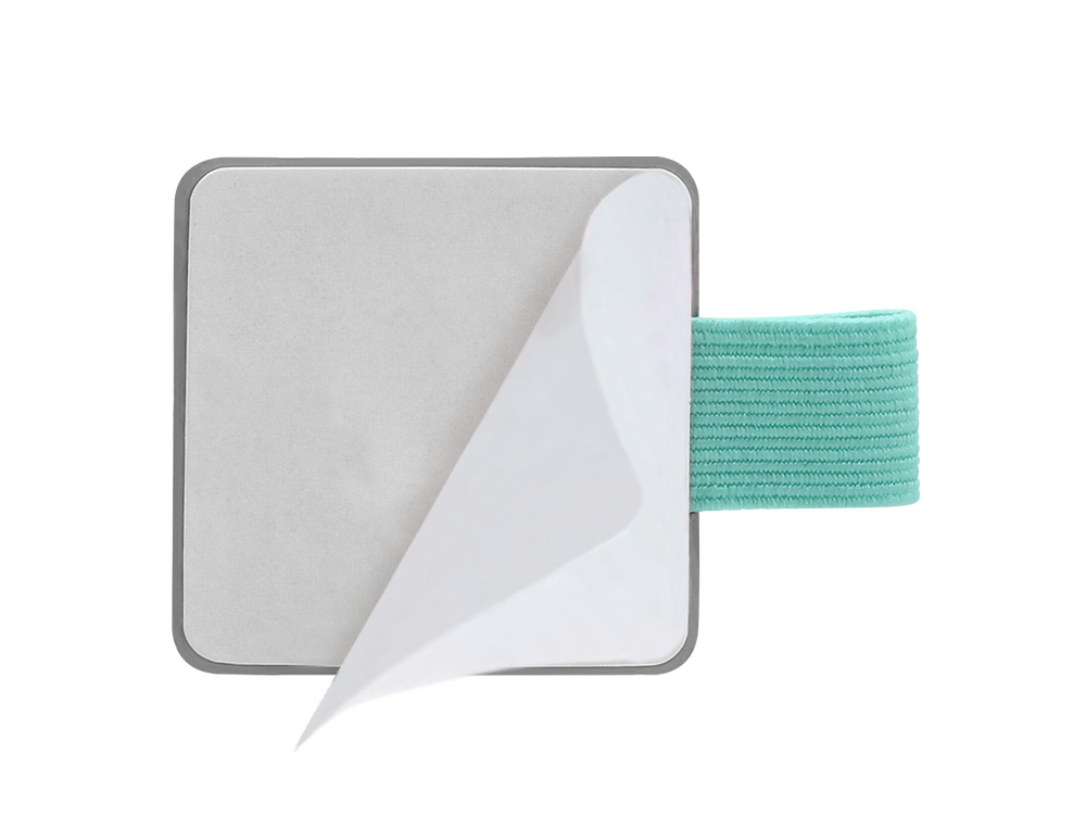 PORTABOLIGRAFO AUTOADHESIVO ANTARTIK PARA CUADERNO NOTE CON ELASTICO HASTA 15 MM GROSOR 80 MM GRIS Y TURQUESA