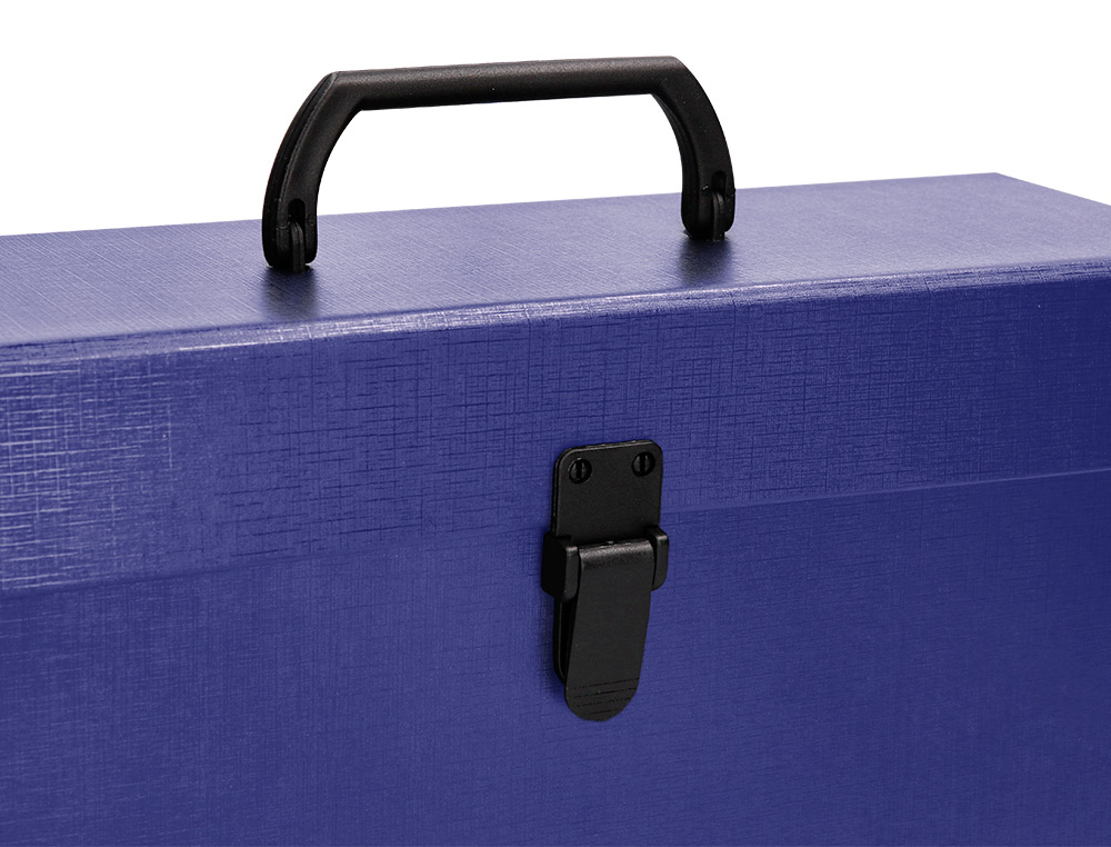 MALA CLASSIFICADORA LIDERPAPEL COM FOLE E ASA CARTAO FORRADO 19 DEPARTAMENTOS 255X390X120 MM COR AZUL