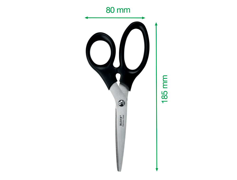 TESOURA DE ESCRITORIO LEITZ ACO INOXIDAVEL 185 MM COR PRETO