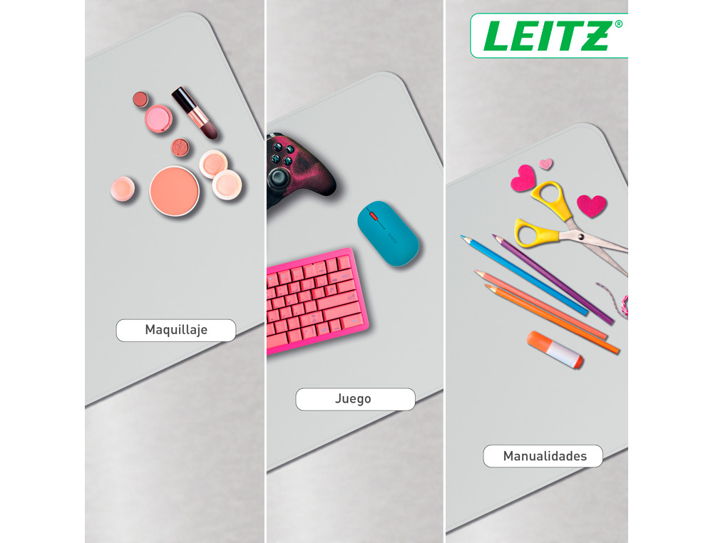 TAPETE DE SECRETARIA LEITZ 80X40 CM COR CINZA CLARO