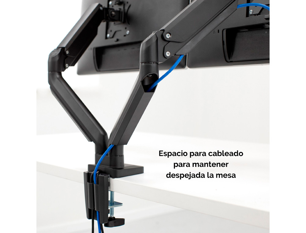 BRACO PARA MONITOR FELLOWES PLATINUM AJUSTAVEL EM ALTURA PARA DOIS ECRAS NORMA VESA ATE 10 KG PRETO