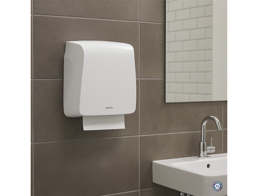 DISPENSADOR MAUL CARE RECICLAVEL PARA TOALHAS DOBRADAS EM V FABRICADO EM ABS
