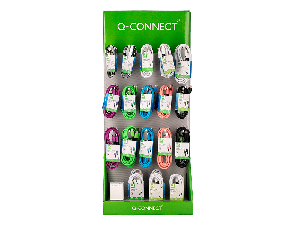 EXPOSITOR SECRETARIA Q-CONNECT PARA CABOS E CARREGADORES COM 48 UNIDADES SORTIDAS