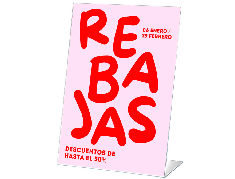 EXPOSITOR SECRETARIA ARCHIVO 2000 PETG FLEXIVEL EM FORMA DE L DIN A6 VERTICAL 45X105X150 MM