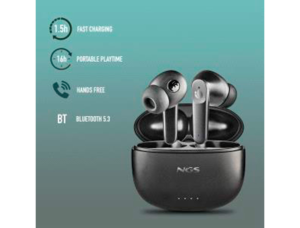 AURICULARES NGS ARTICA HUSH COM ANC&ENC BLUETOOTH 16 HORAS DE AUTONOMIA MICROFONE DE ALTA QUALIDADE E TOUCH CONTROL COR