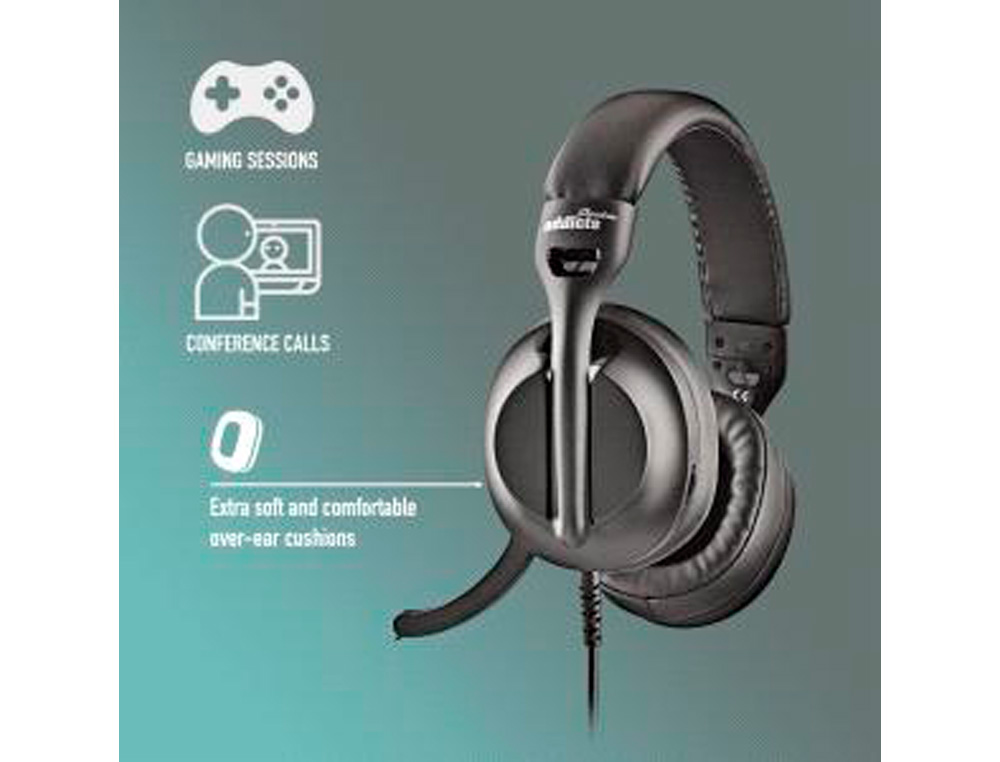 AURICULARES NGS VOX805 COM CABO STEREO USB-C COM CONTROLO DE VOLUME E ADAPTADOR USB USB COR PRETO