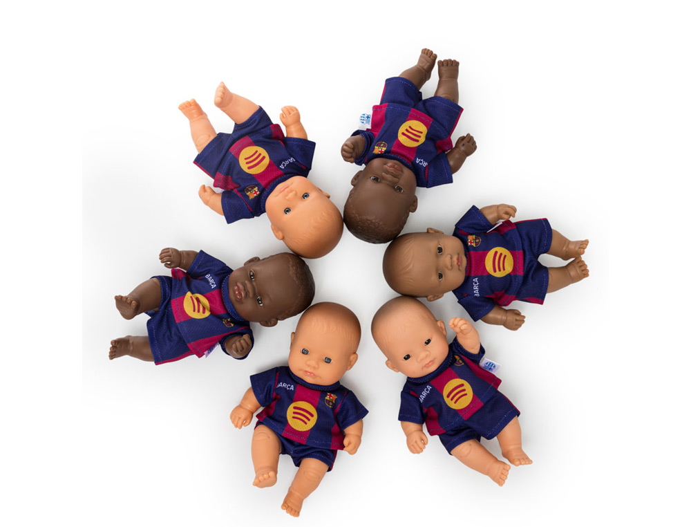 BONECO MINILAND FC. BARCELONA EXPOSITOR DE 12 UNIDADES SORTIDAS