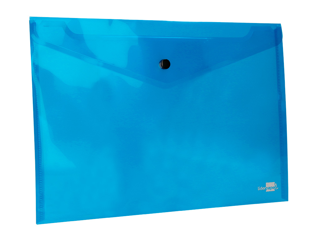 BOLSA PORTA DOCUMENTOS LIDERPAPEL COM MOLA DIN A4 AZUL