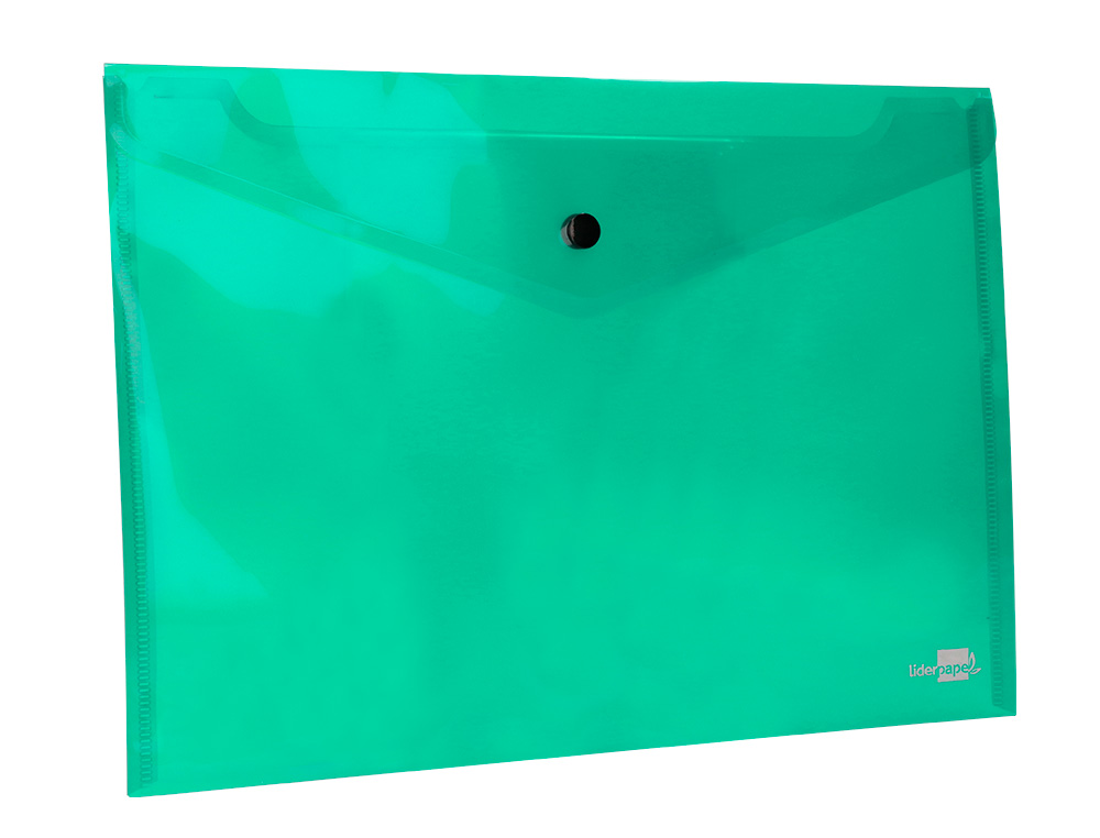 BOLSA PORTA DOCUMENTOS LIDERPAPEL COM MOLA DIN A4 VERDE