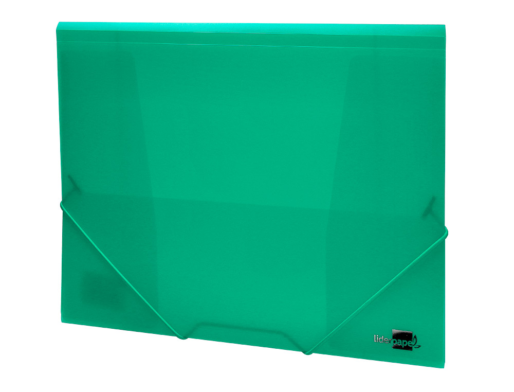 PASTA DE ELASTICOS POLIPROPILENO LIDERPAPEL DIN A4 VERDE