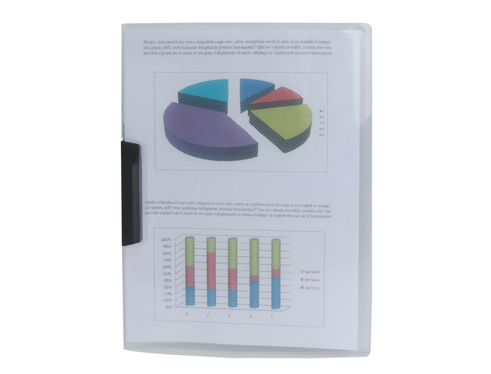 BOLSA DOSSIER LIDERPAPEL COM CLIP LATERAL DIN A4 CRISTAL 30 FOLHAS