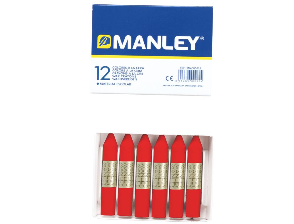 LAPIS DE CERA MANLEY 12 UNIDADES VERMELHO ESCARLATA