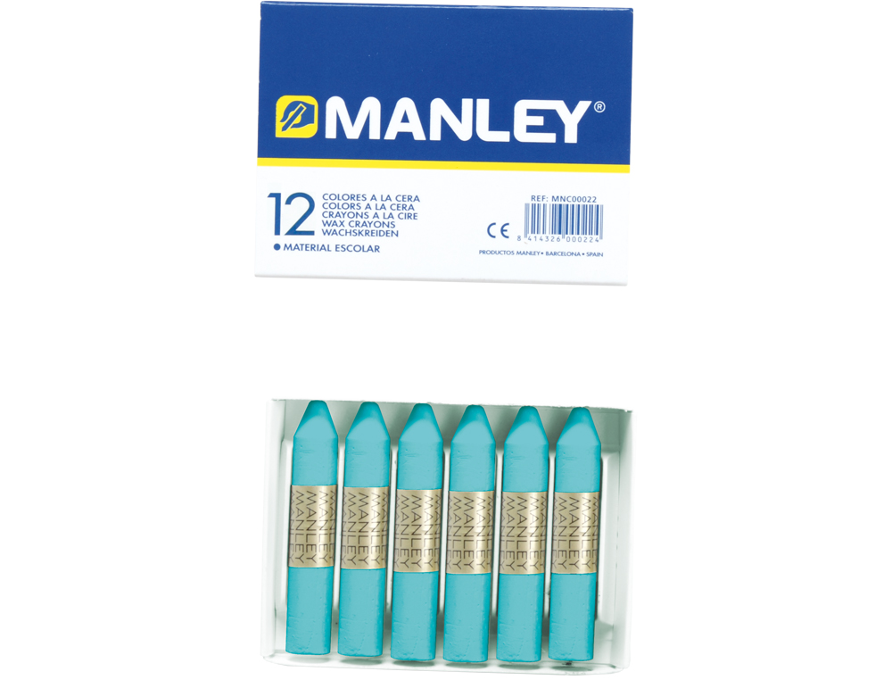 LAPIS DE CERA MANLEY UNICOLOR AZUL TURQUESA CAIXA DE 12 N.16