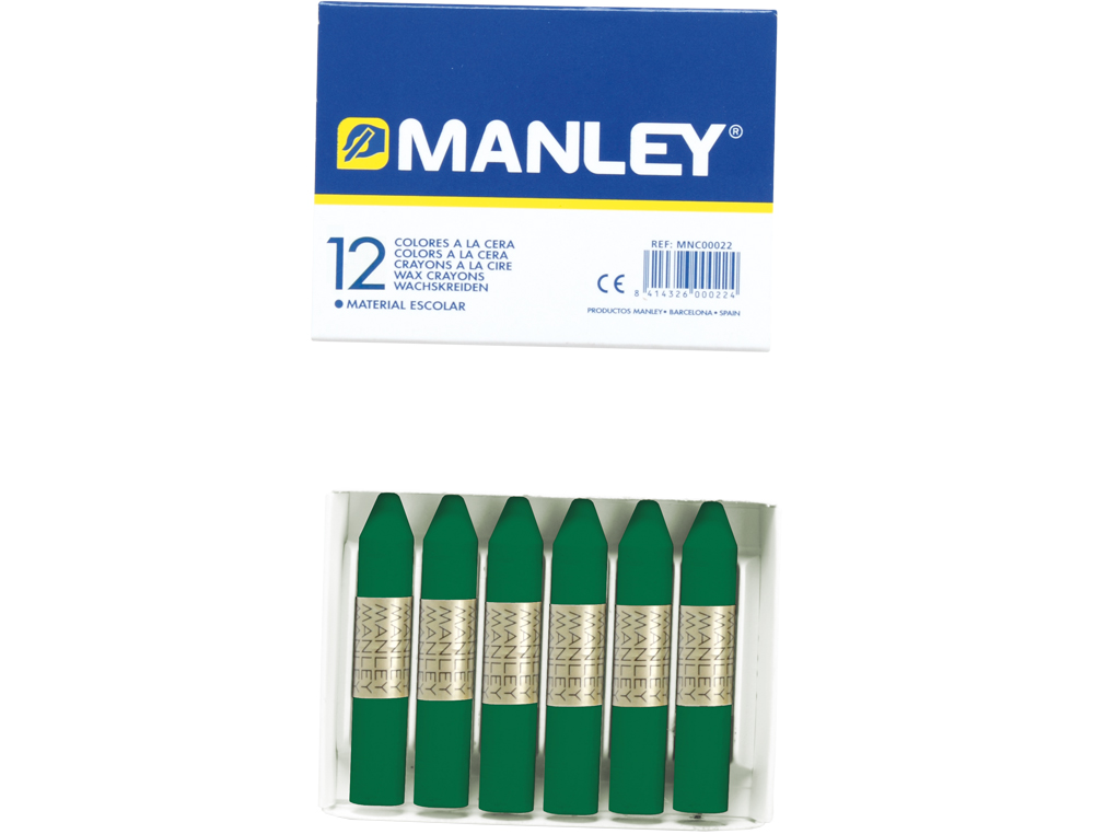 LAPIS DE CERA MANLEY 12 UNIDADES VERDE-ESMERALDA