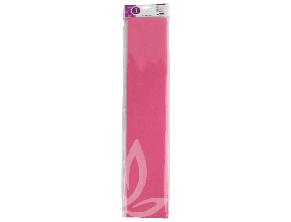PAPEL CREPE EM CELOFANE LIDERPAPEL 50 CM X 2,5 M ROSA FORTE CLASSICO