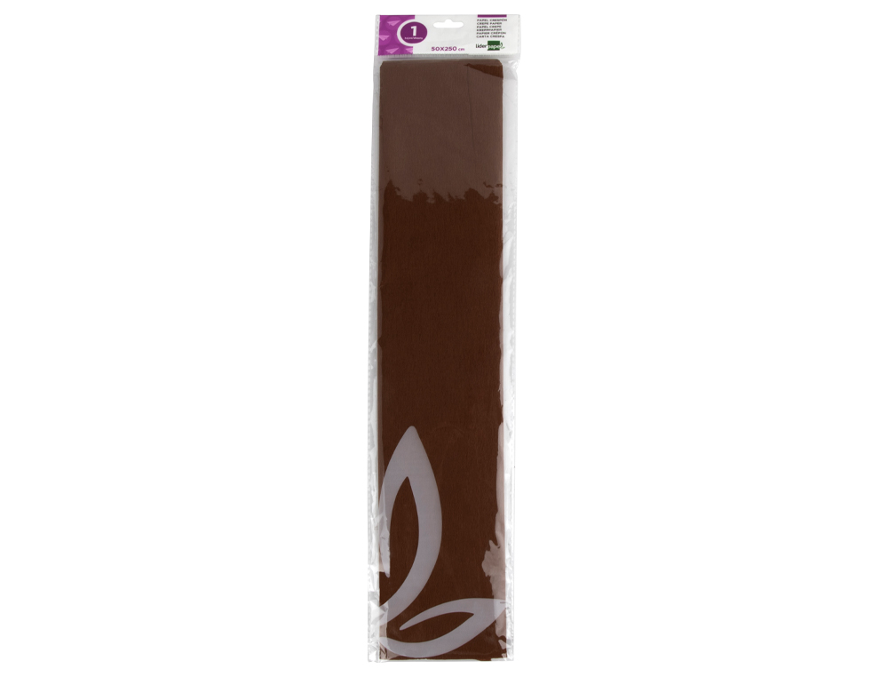 PAPEL CREPE EM CELOFANE LIDERPAPEL 50 CM X 2,5 M CASTANHO CLASSICO