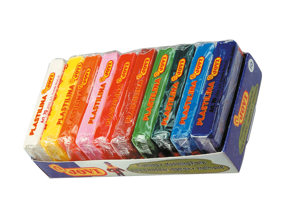 PLASTICINA JOVI BARRA 10 CORES SORTIDAS DE 50 GR