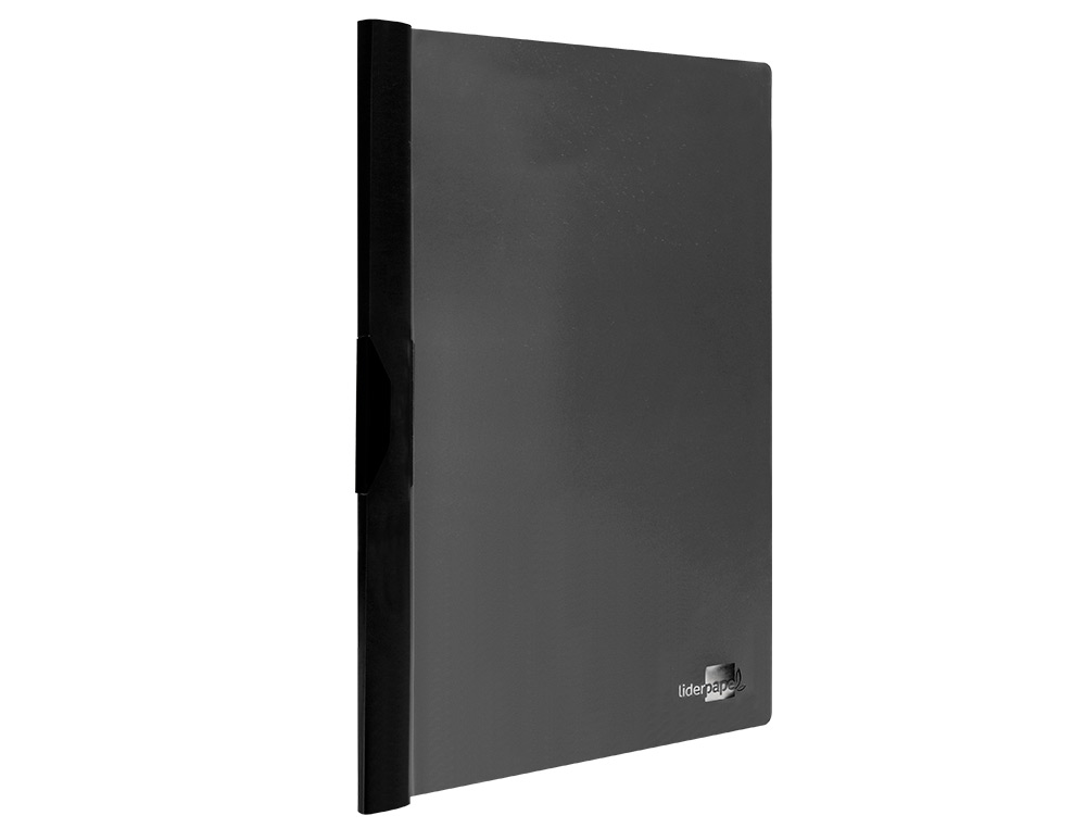 BOLSA DOSSIER LIDERPAPEL COM CLIP LATERAL DIN A4 PRETO 60 FOLHAS