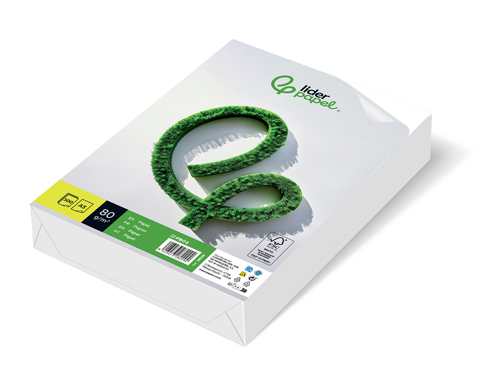 PAPEL LIDERPAPEL DE ESCRITA DIN A5 80 GR LISO EMBALAGEM DE 500 FOLHAS