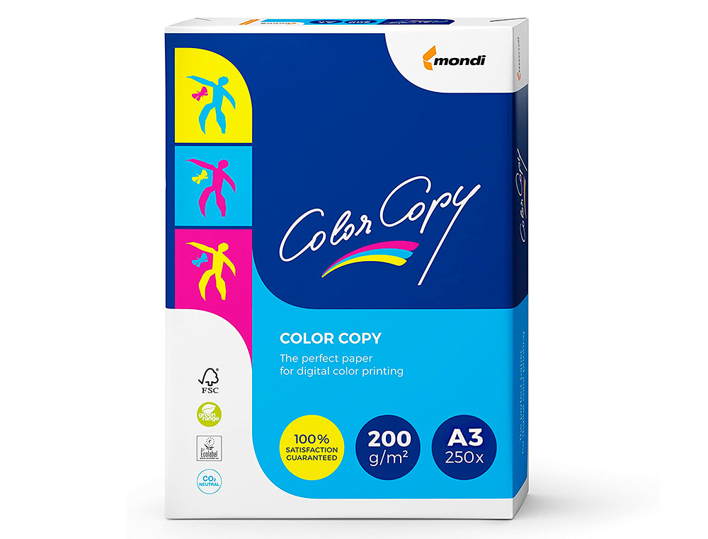 PAPEL COLOR COPY DIN A3 200 GR EMBALAGEM DE 250 FOLHAS