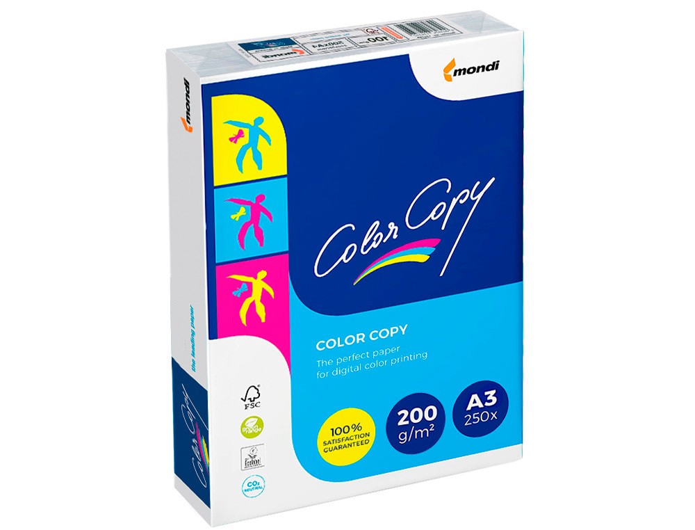 PAPEL COLOR COPY DIN A3 200 GR EMBALAGEM DE 250 FOLHAS