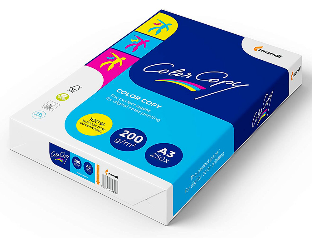 PAPEL COLOR COPY DIN A3 200 GR EMBALAGEM DE 250 FOLHAS