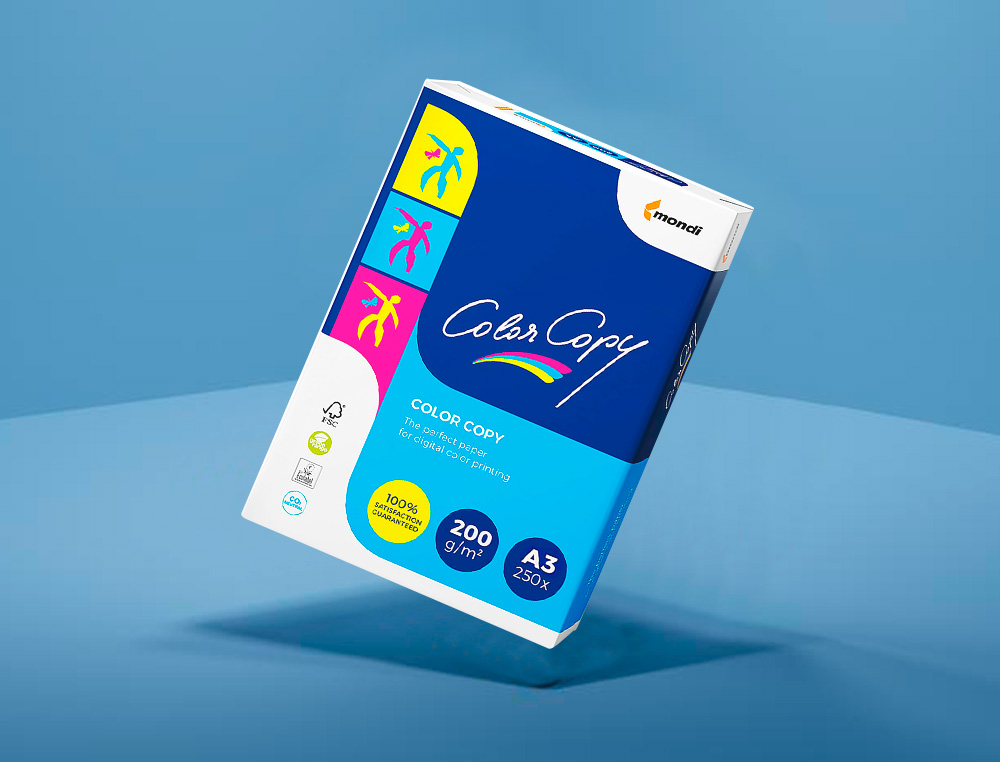 PAPEL COLOR COPY DIN A3 200 GR EMBALAGEM DE 250 FOLHAS