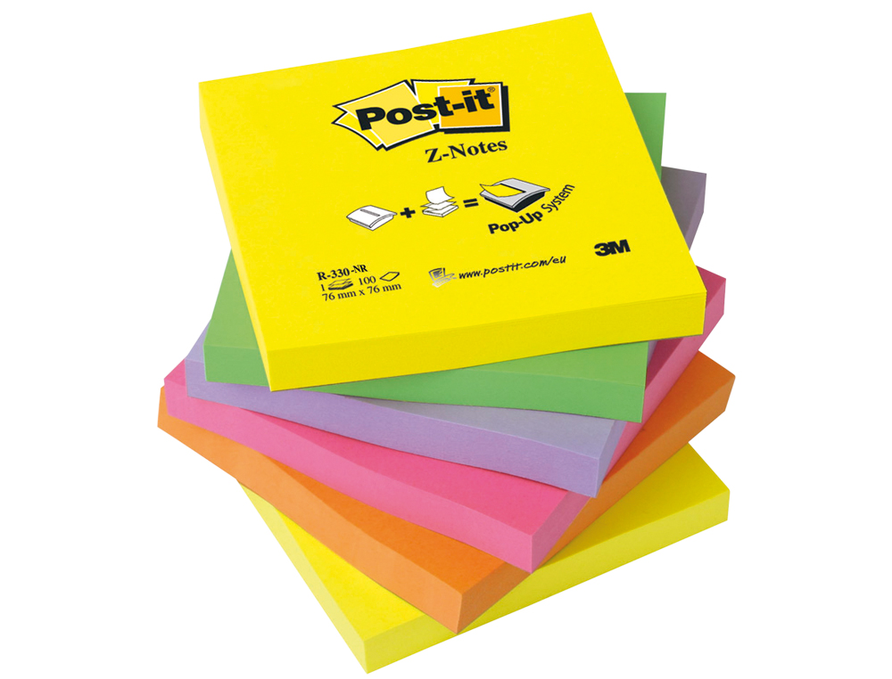 BLOCO DE NOTAS ADESIVAS POST-IT SORTIDO. 76 X 76 MM