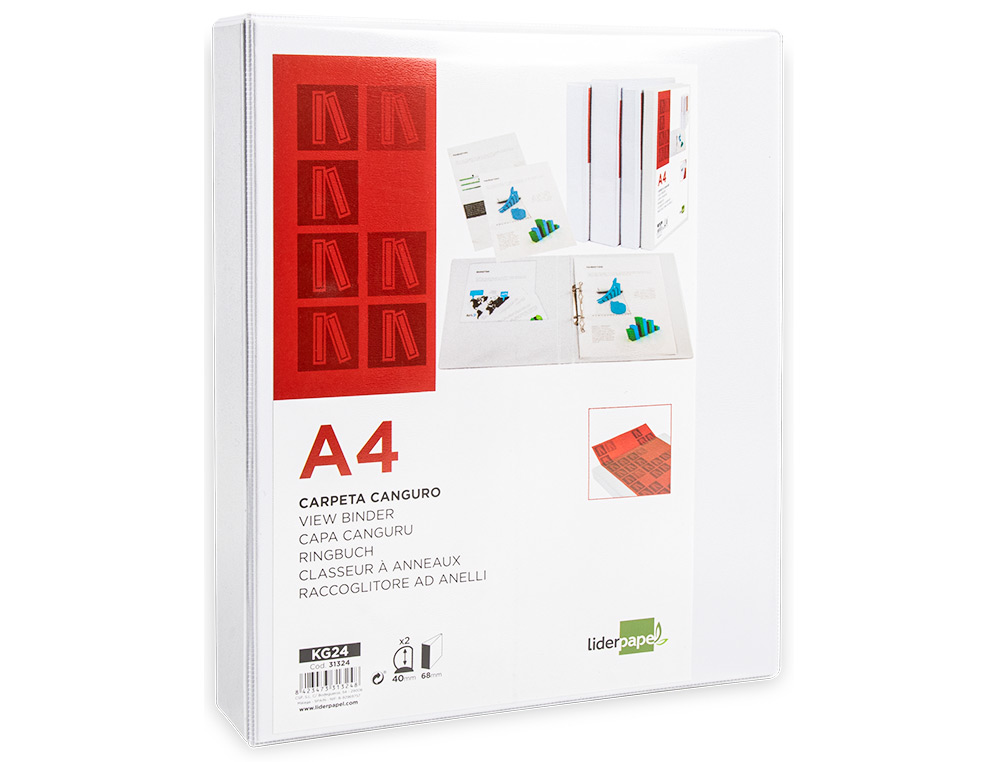 PASTA CANGURU LIDERPAPEL DIN A4 2 ANEIS DE 40 MM