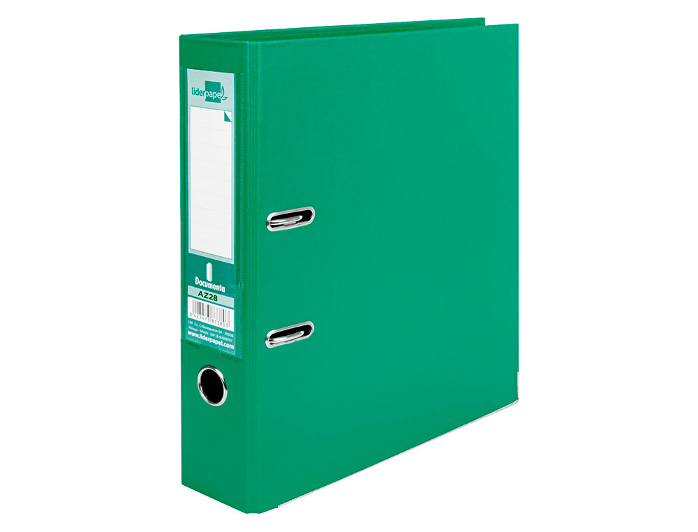 PASTA DE ARQUIVO DE ALAVANCA LIDERPAPEL DOCUMENTA PVC DIN A4 LOMBADA 75 MM VERDE