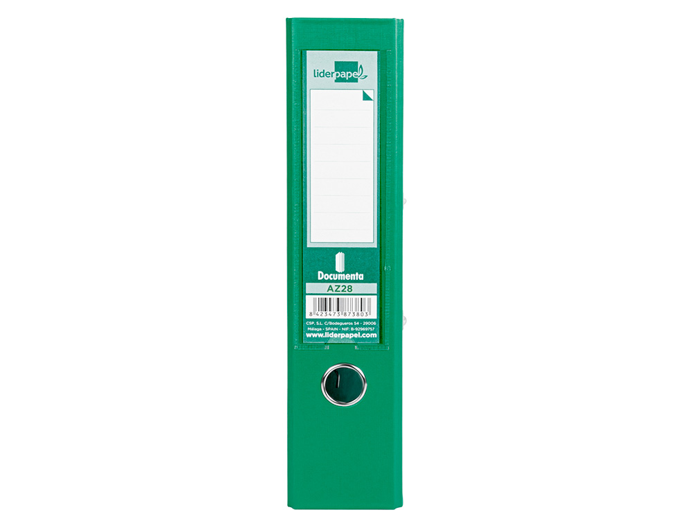 PASTA DE ARQUIVO DE ALAVANCA LIDERPAPEL DOCUMENTA PVC DIN A4 LOMBADA 75 MM VERDE