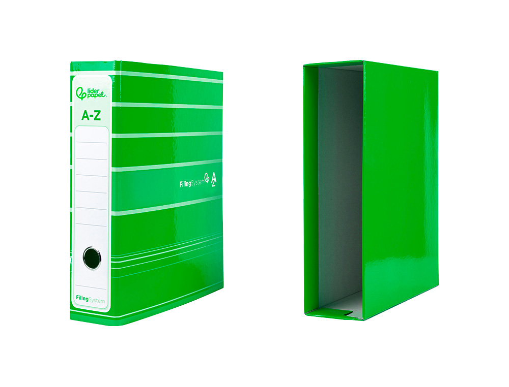 PASTA DE ARQUIVO DE ALAVANCA LIDERPAPEL FILING SYSTEM CARTAO FORRADO DIN A4 COM CAIXA VERDE