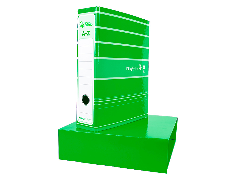 PASTA DE ARQUIVO DE ALAVANCA LIDERPAPEL FILING SYSTEM CARTAO FORRADO DIN A4 COM CAIXA VERDE