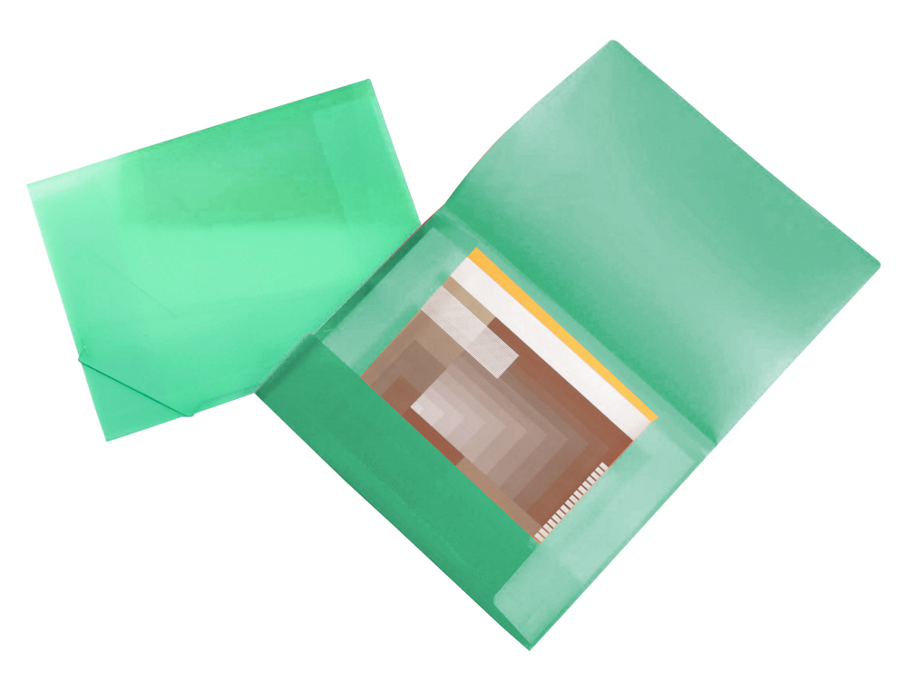 PASTA LIDERPAPEL PORTADOCUMENTOS ABAS POLIPROPILENO DIN A3 VERDE SERIE FROSTY LOMBADA FLEXIVEL