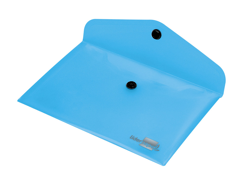 BOLSA PORTA DOCUMENTOS LIDERPAPEL COM MOLA DIN A7 AZUL