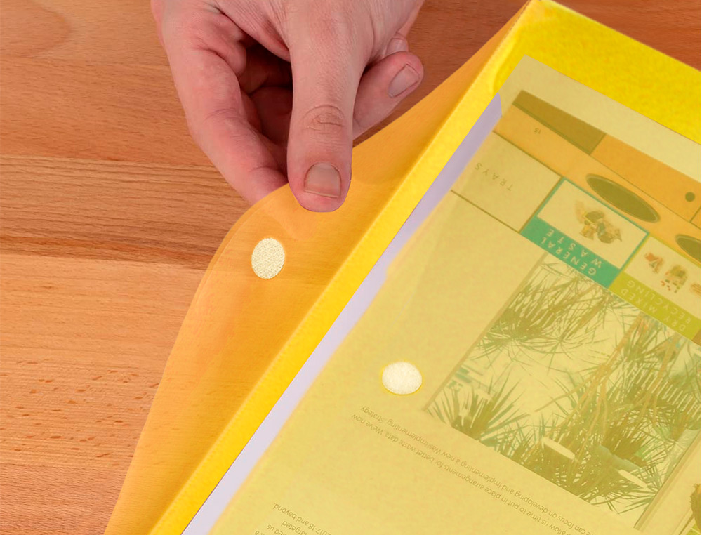 BOLSA PORTA DOCUMENTOS LIDERPAPEL DIN A4 AMARELO