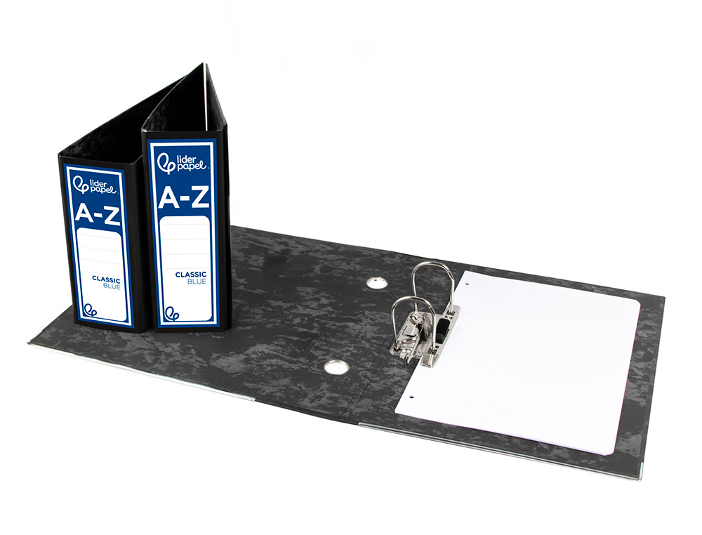 PASTA DE ARQUIVO LIDERPAPEL CLASSIC BLUE CARTAO FORRADO AO BAIXO GASPEADA PRETA