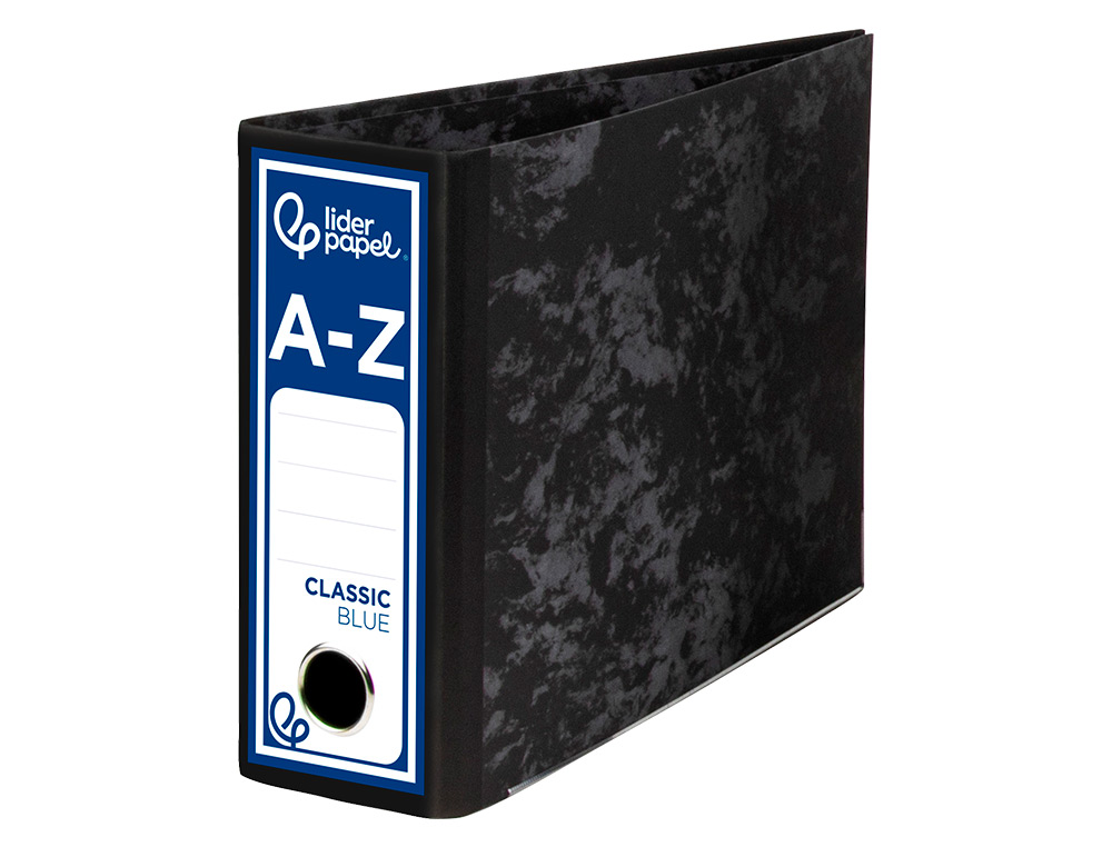 PASTA DE ARQUIVO LIDERPAPEL CLASSIC BLUE CARTAO FORRADO AO BAIXO GASPEADA PRETA