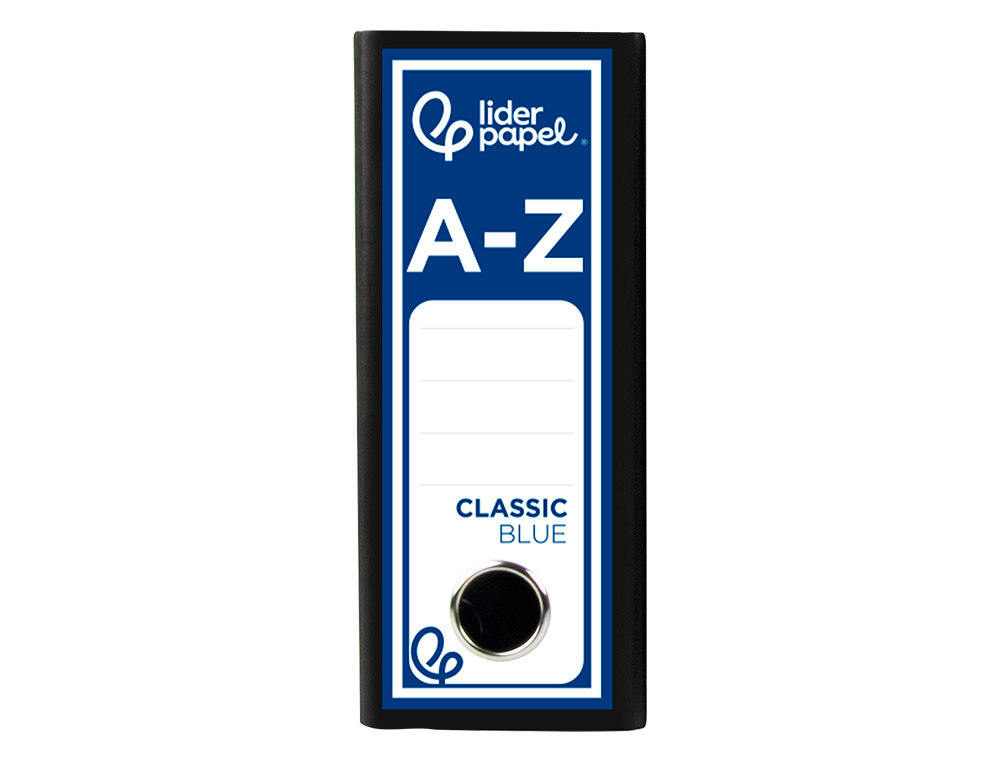 PASTA DE ARQUIVO LIDERPAPEL CLASSIC BLUE CARTAO FORRADO AO BAIXO GASPEADA PRETA