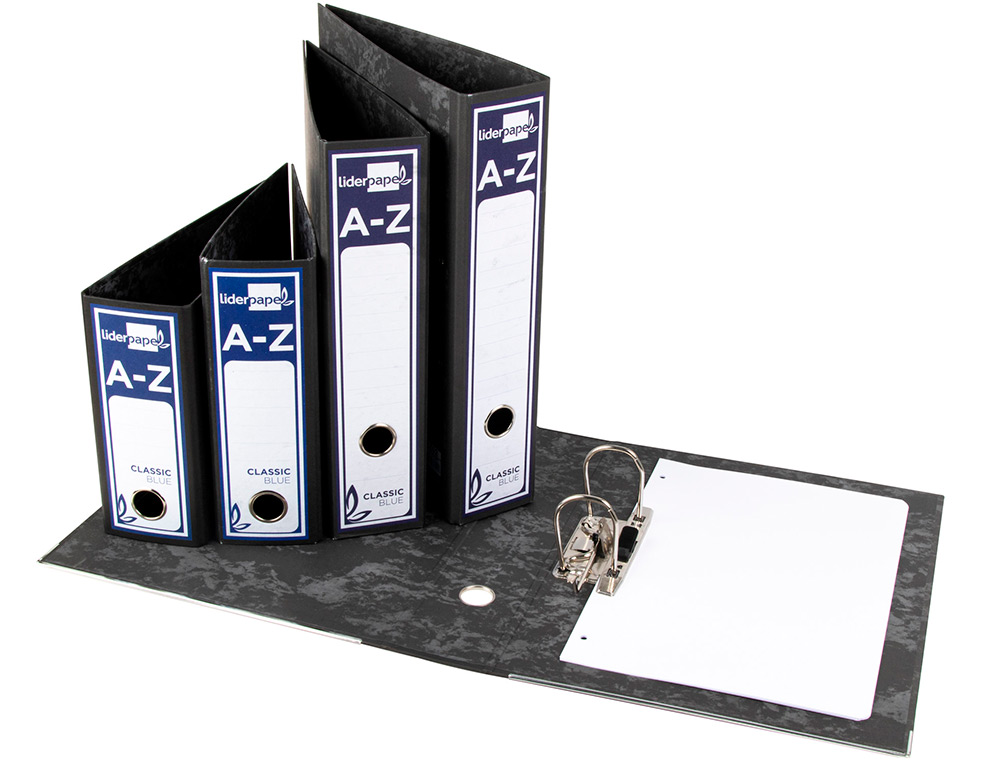 PASTA DE ARQUIVO LIDERPAPEL CLASSIC BLUE CARTAO FORRADO DIN A4 GASPEADA PRETA SEM CAIXA
