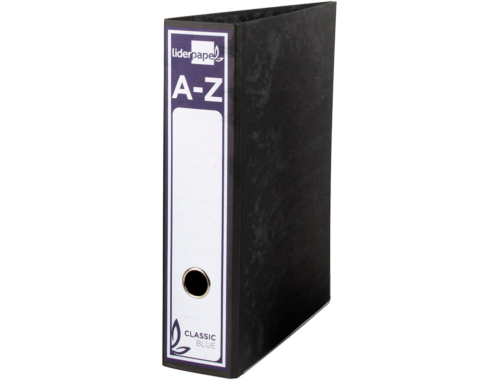 PASTA DE ARQUIVO LIDERPAPEL CLASSIC BLUE CARTAO FORRADO DIN A4 GASPEADA PRETA SEM CAIXA
