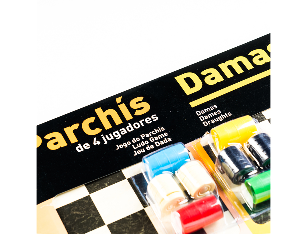 PARCHIS COM JOGO DO GANSO DAMAS TABULEIRO GRANDE 4 JOGADORES 41X40X4,5 CM