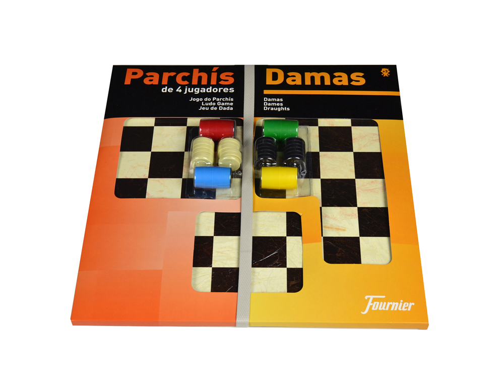 PARCHIS COM JOGO DO GANSO DAMAS TABULEIRO GRANDE 4 JOGADORES 41X40X4,5 CM