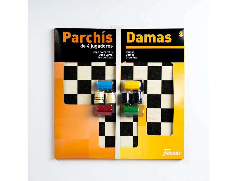 PARCHIS COM JOGO DO GANSO DAMAS TABULEIRO GRANDE 4 JOGADORES 41X40X4,5 CM